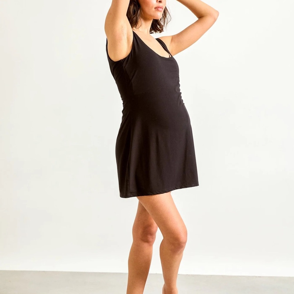 Hatch Black Runaround Mini Dress